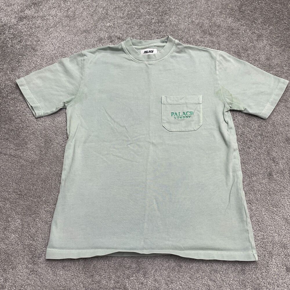 Palace Skateboard Heavyweight T-Shirt Men Small Light Green Crew Neck Pocket Tee